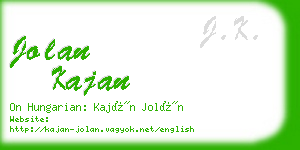 jolan kajan business card